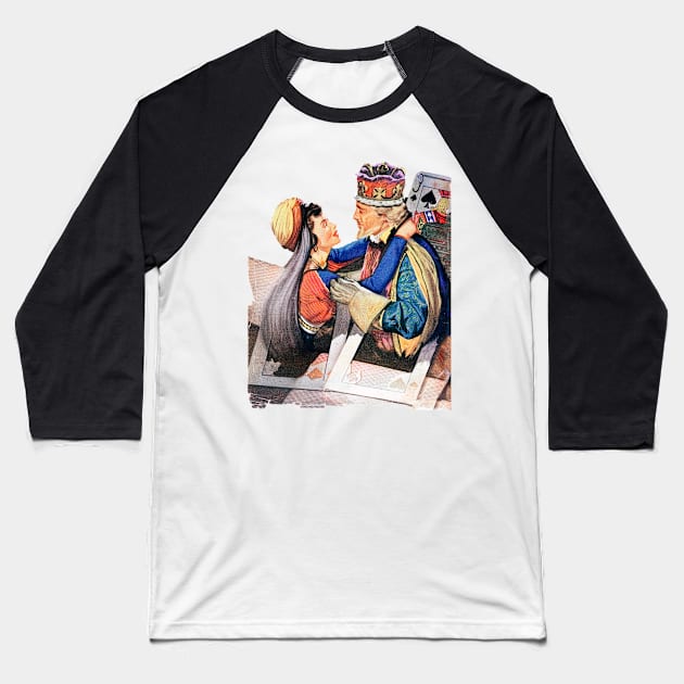 King and Queen Retro Vintage Baseball T-Shirt by REVISTANGO